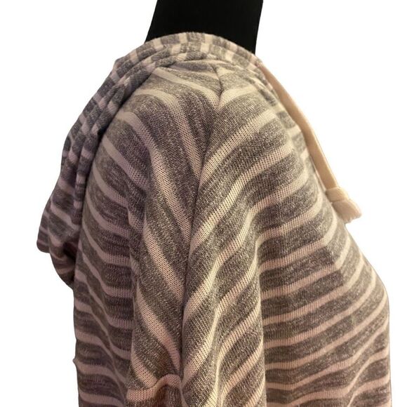 Entro Blueish Gray and White Lightweight Hoodie Top 3/4 Sleeves Sz M - Picture 6 of 13